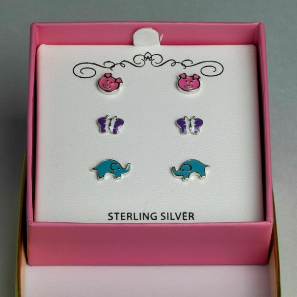 Macys  Children's 3Pc. Set Stud Earrings  in 18k - Picture 1 of 1